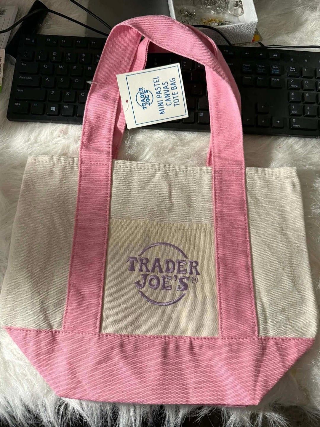 Trader Joe's Mini Pastel Canvas Tote Bag - photo 3