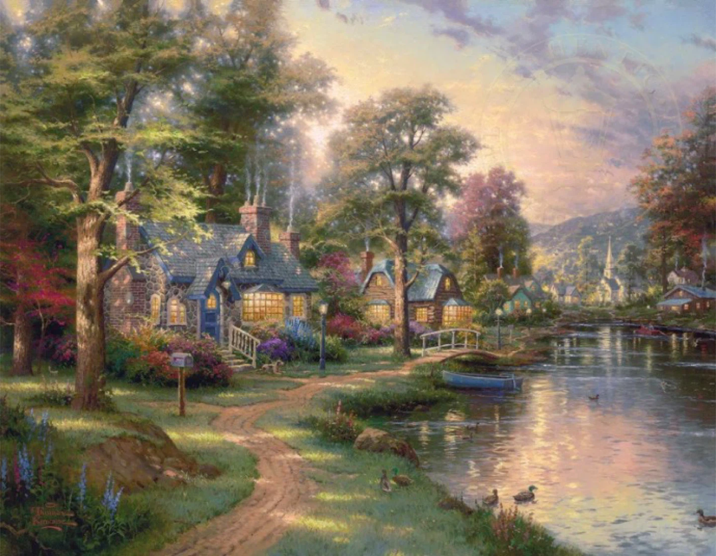 Limited Edition Thomas Kinkade "Hometown Lake"