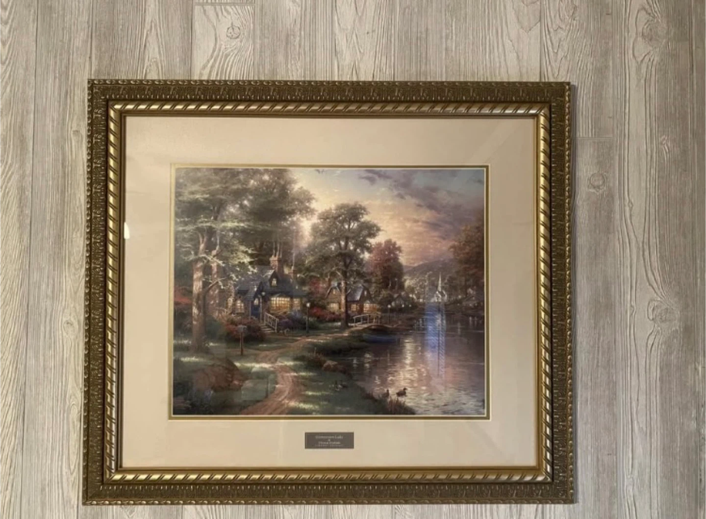 Limited Edition Thomas Kinkade "Hometown Lake" - photo 2