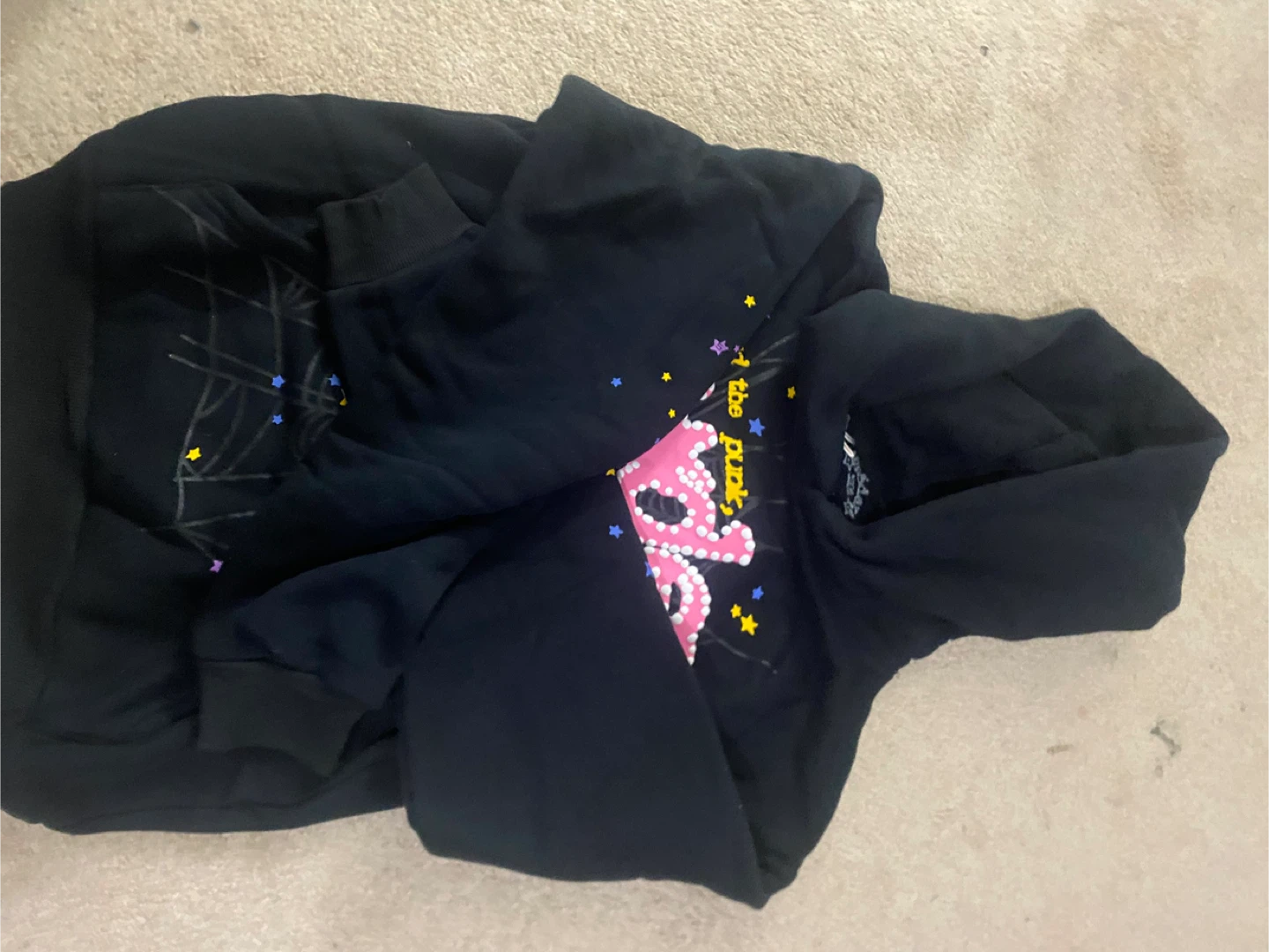 Sp5der hoodie black and pink - photo 2