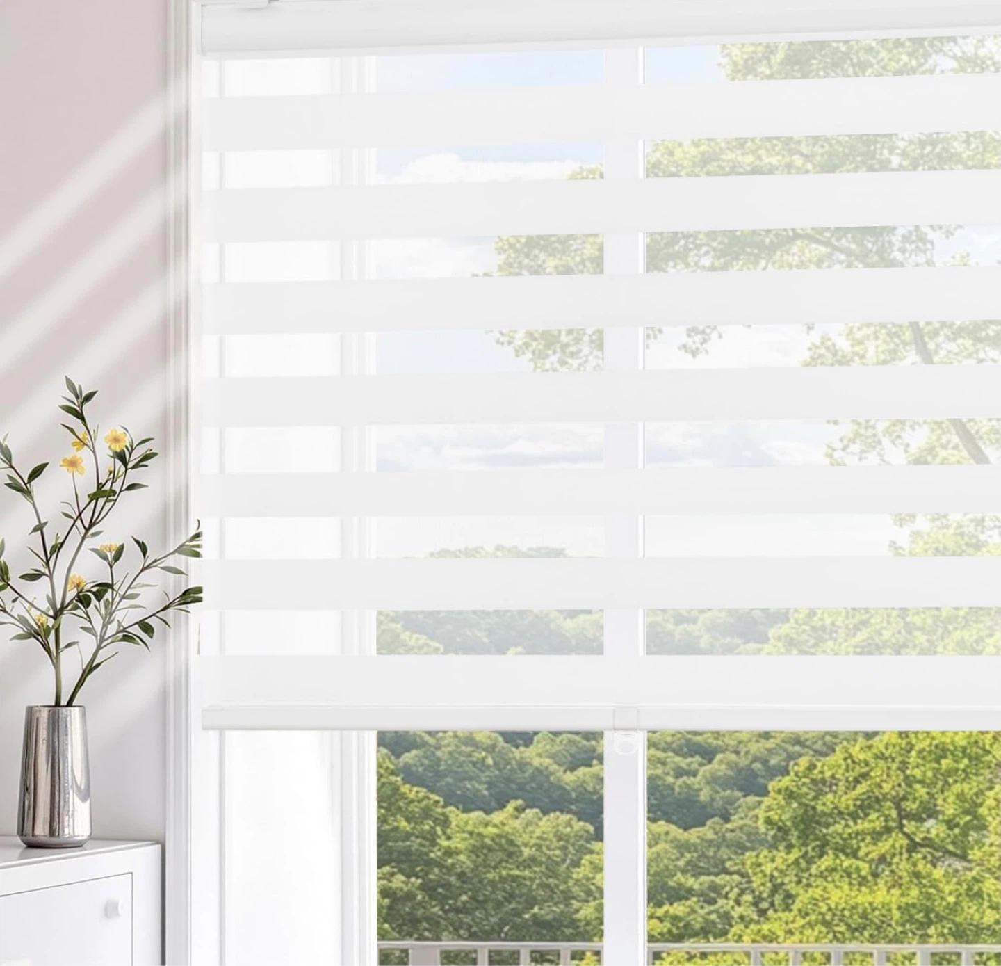 NEW 3X Roller Zebra Blinds, 65"W X 72"H, White