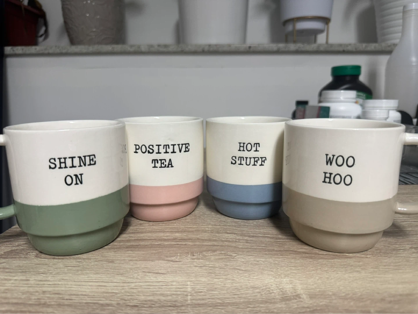 Set of 4 Mugs - Positive Vibes