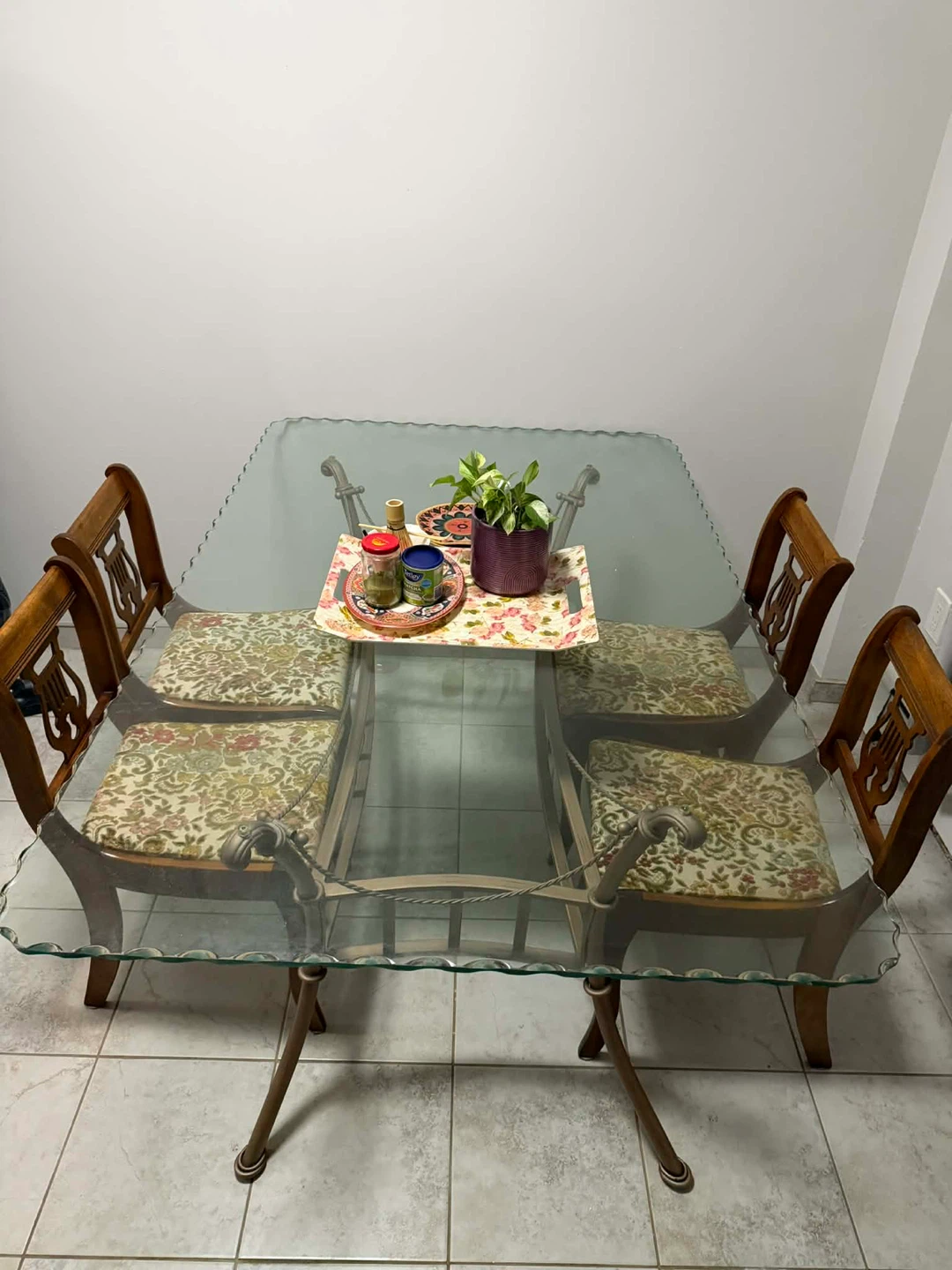 Glass Top Dining Table with 4 Chairs - photo 2