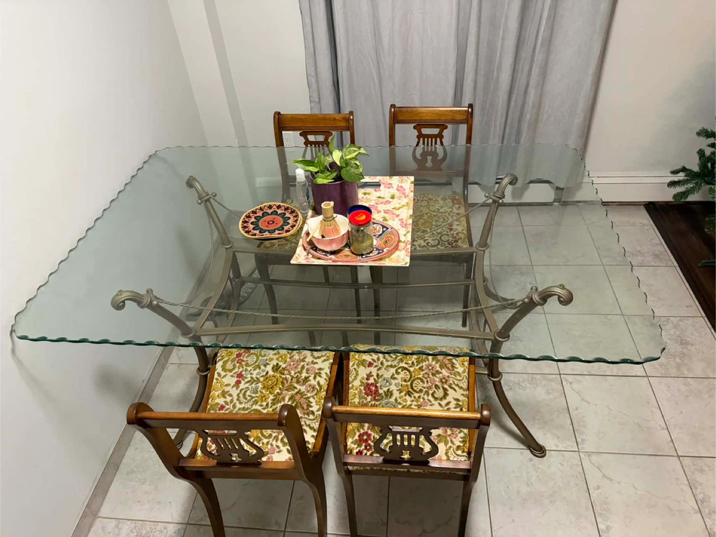 Glass Top Dining Table with 4 Chairs - photo 3