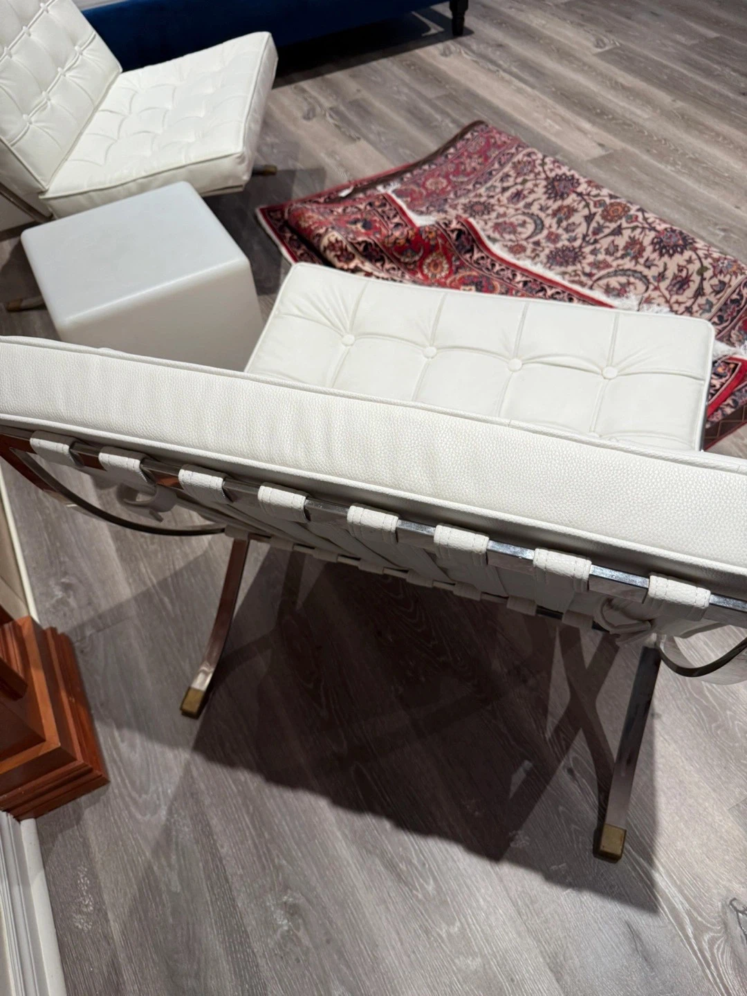 Barcelona Style White natural Leather Chair - photo 5
