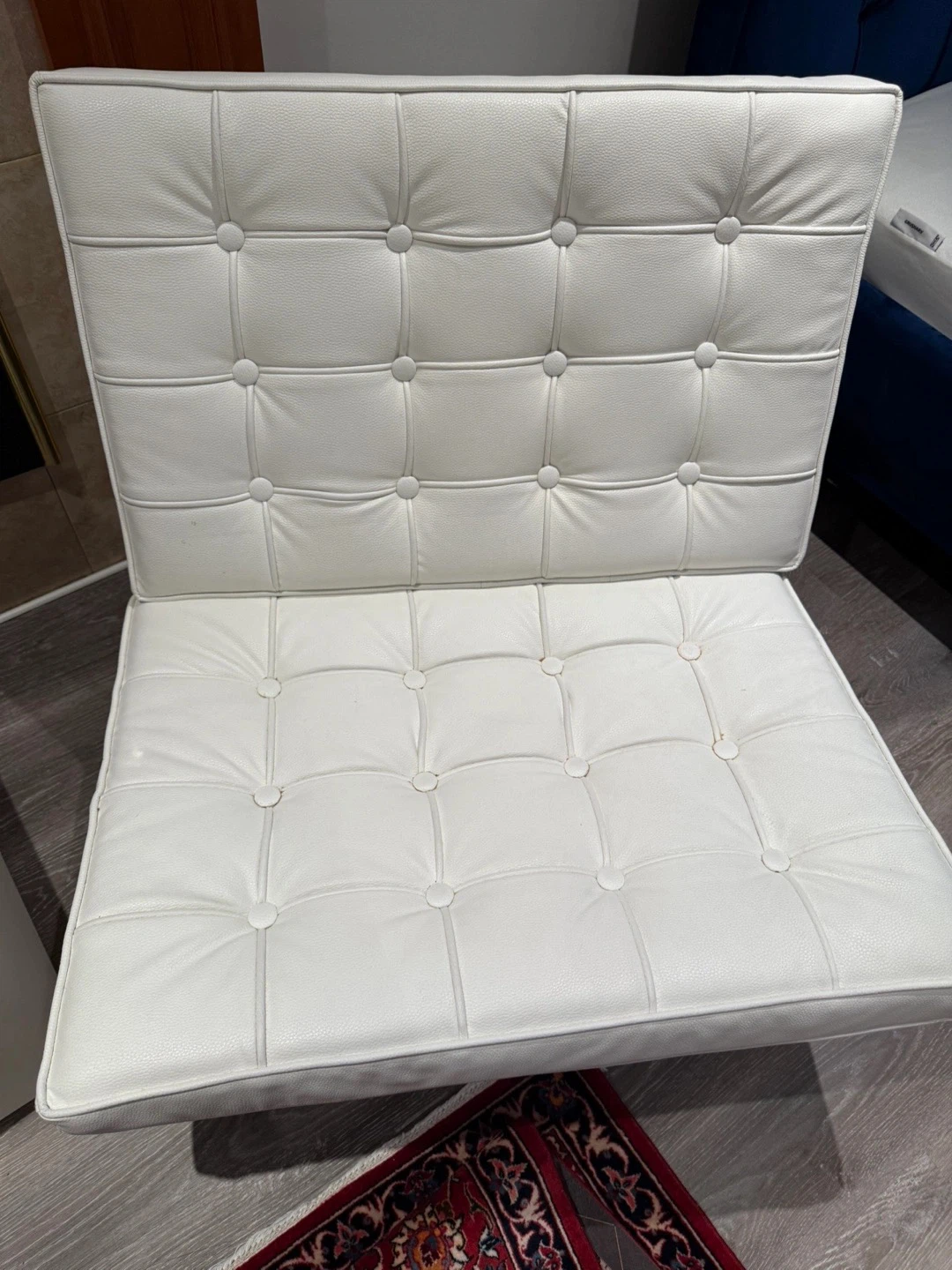 Barcelona Style White natural Leather Chair - photo 3