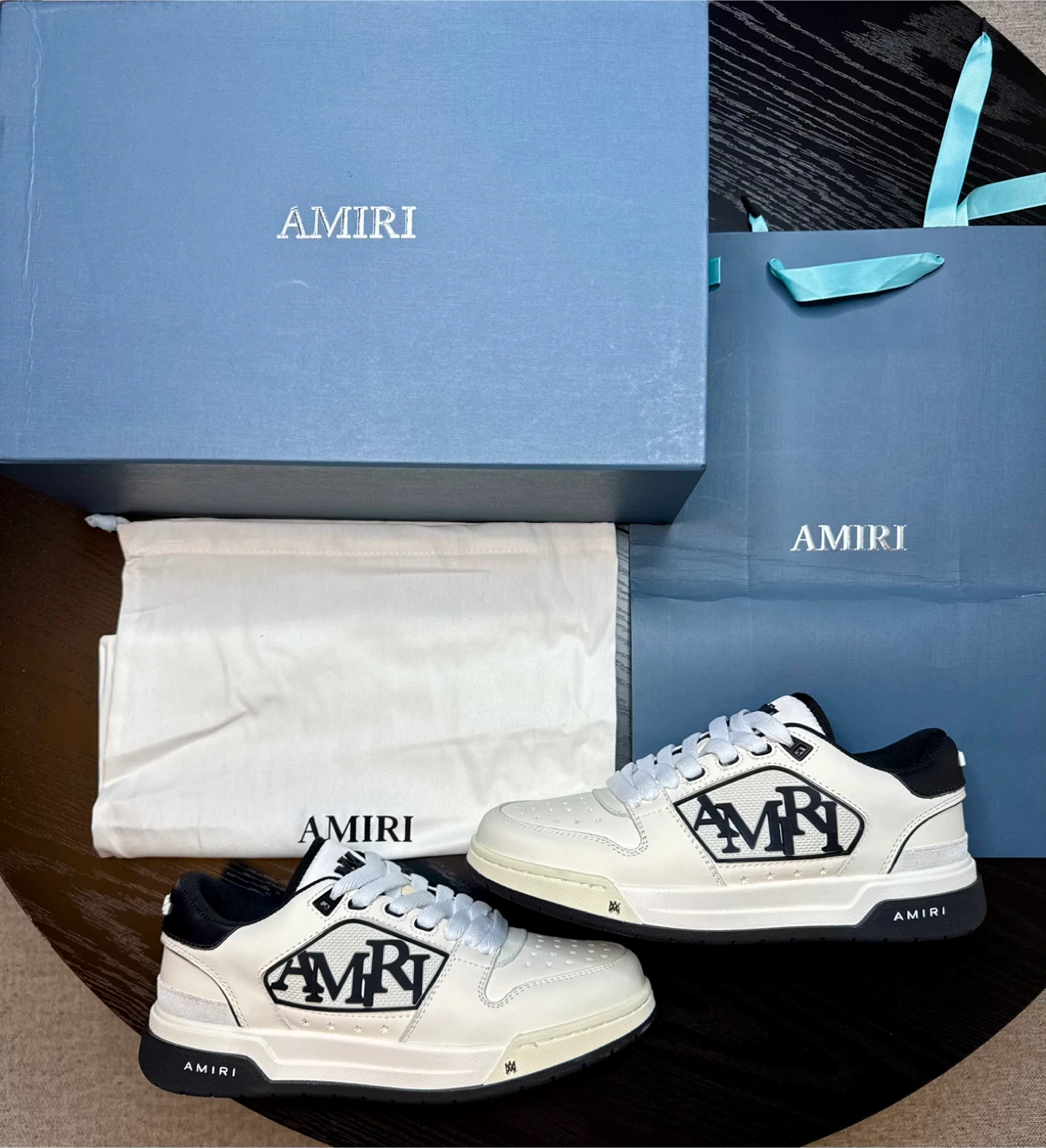 Amiri White & Black Sneakers with Logo