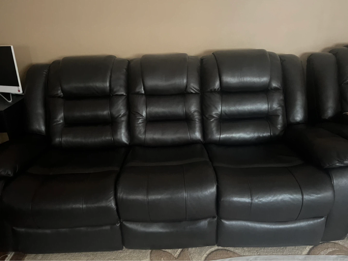 Brown Leather Reclining Sofa (3 seater)