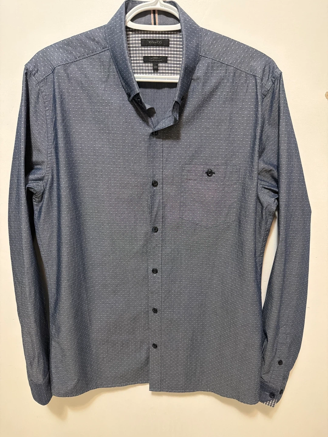 RW & CO. Men's Blue Dot Dress Shirt - M/M