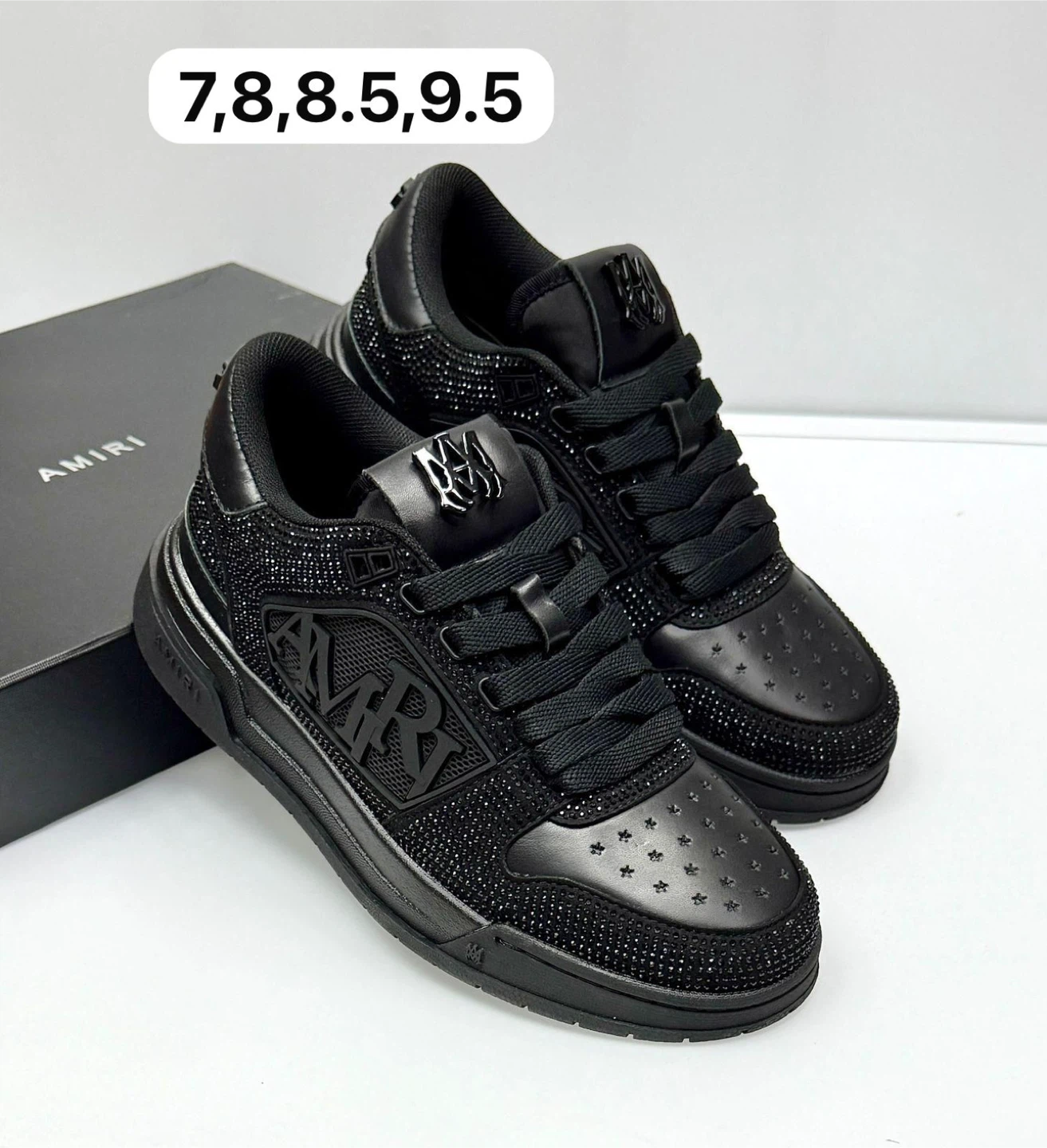 Amiri Black Rhinestone Sneakers