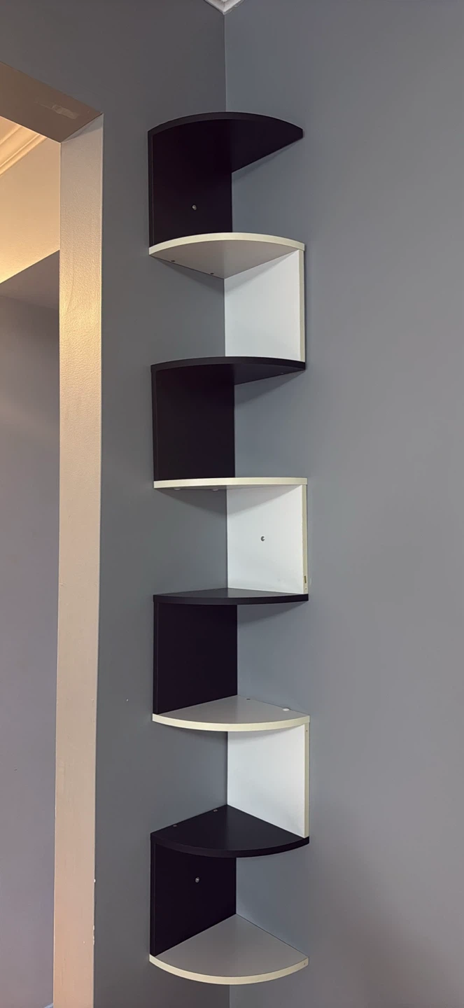 Corner Wall Shelves - Black and White