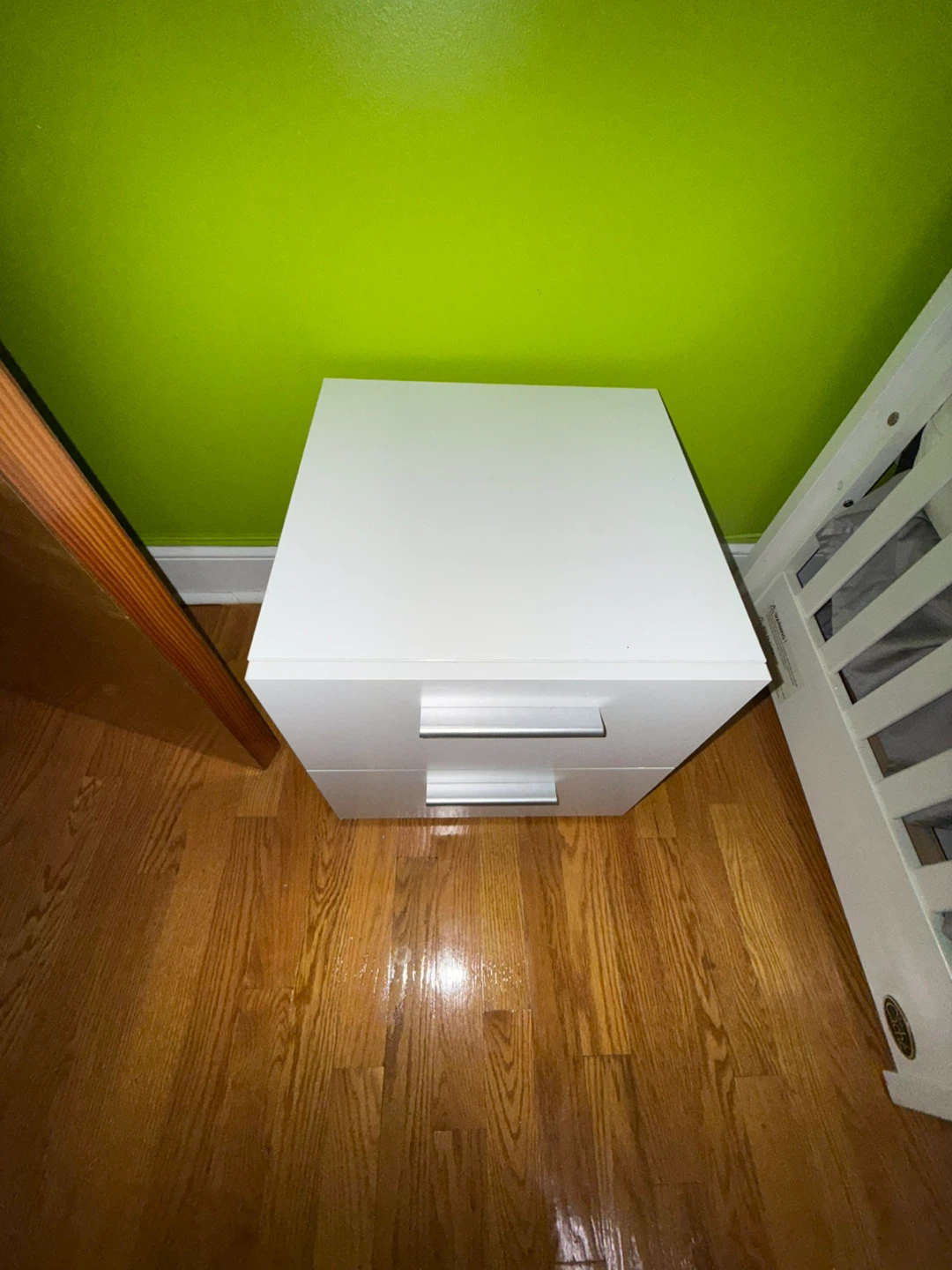White 2-Drawer Nightstand - photo 2