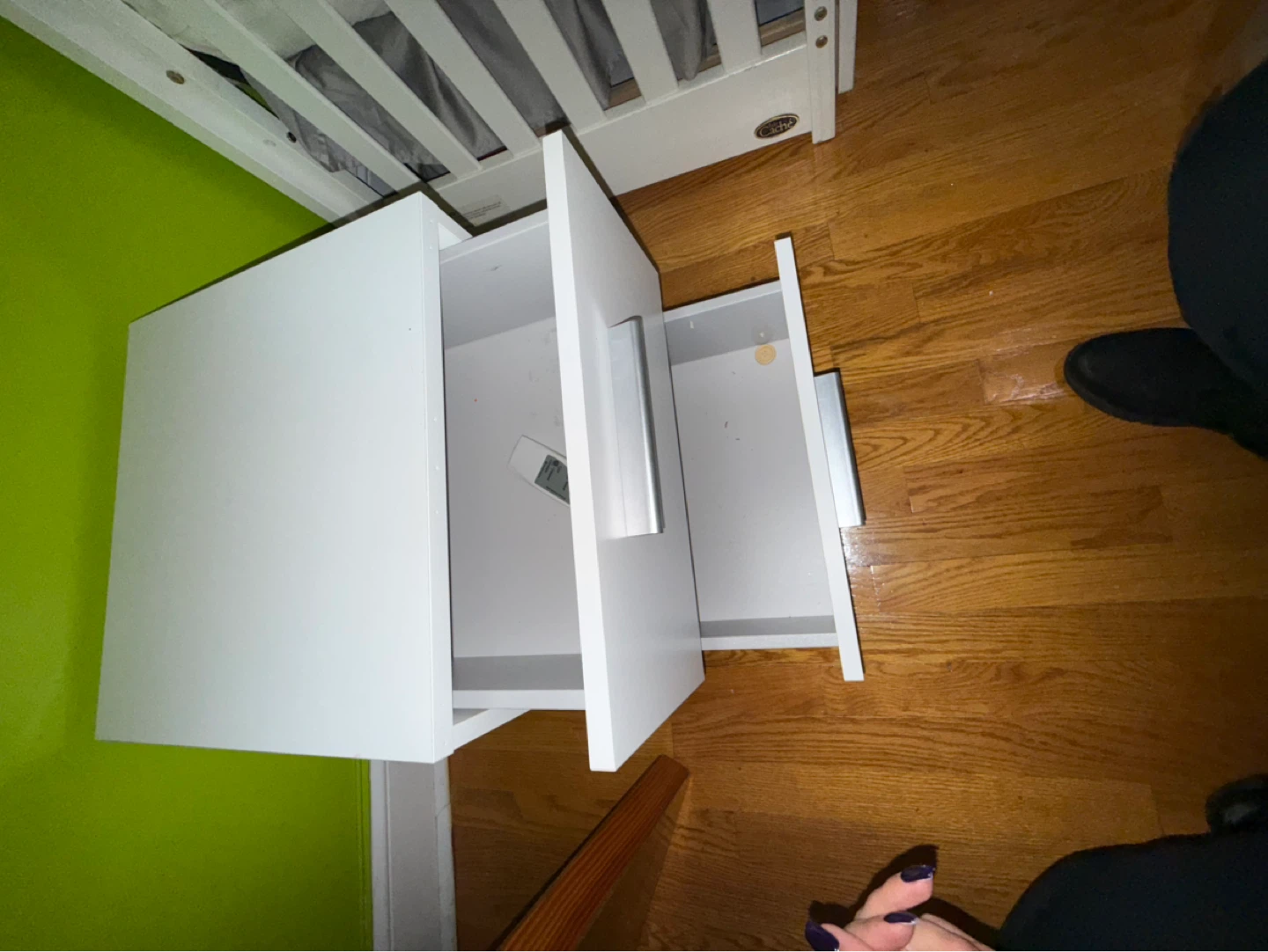 White 2-Drawer Nightstand - photo 5