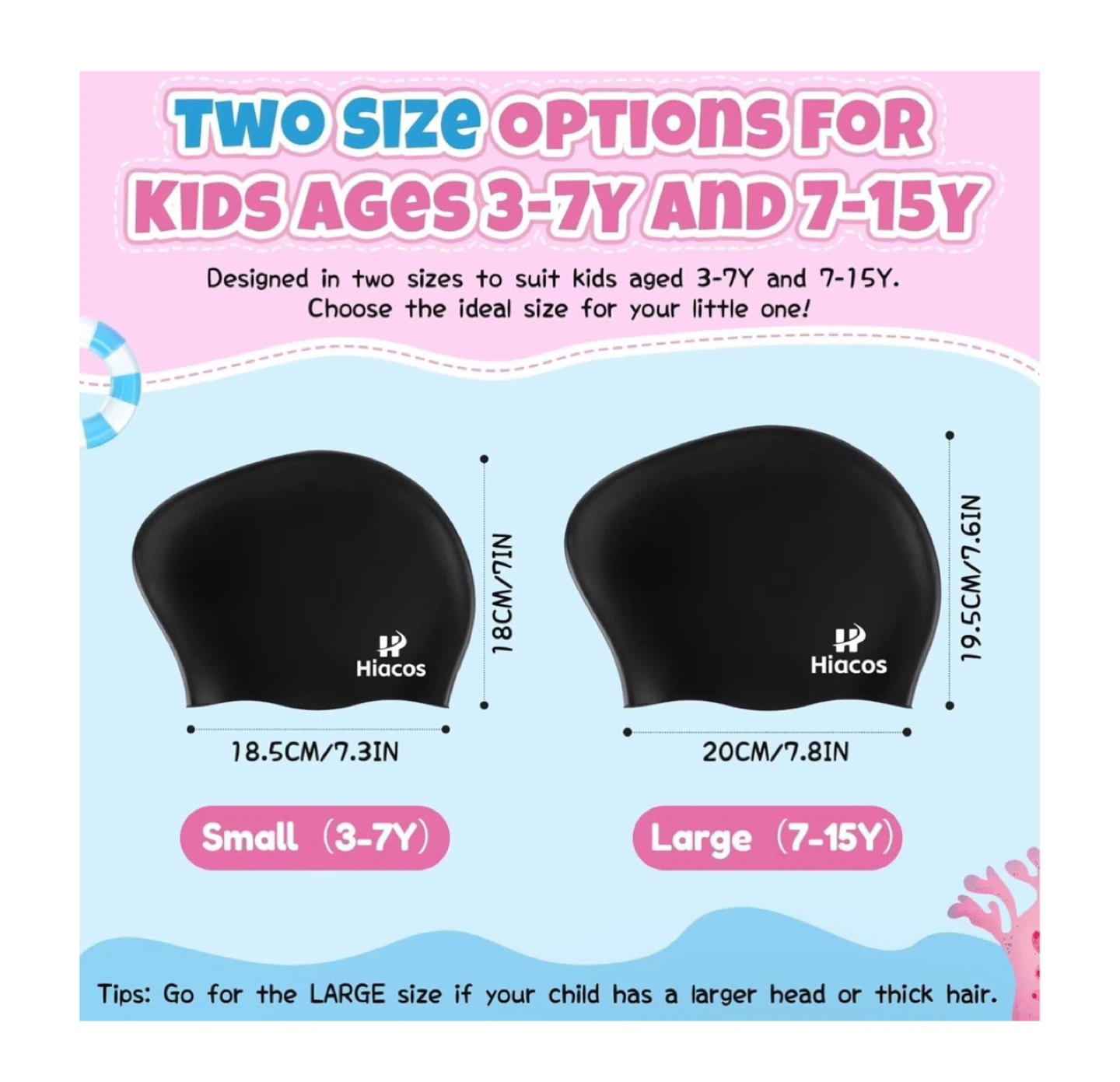 Brand new 2 Pack Kids Swim Cap for Girls Boys - photo 5