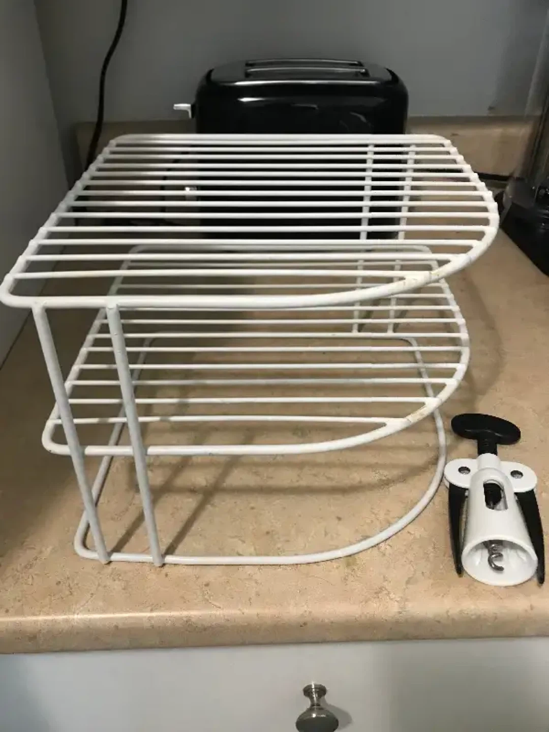 White 2-Tier Corner Shelf Unit