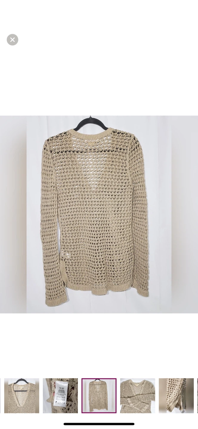 Michael Kors Beige Knit V-Neck Sweater - photo 4