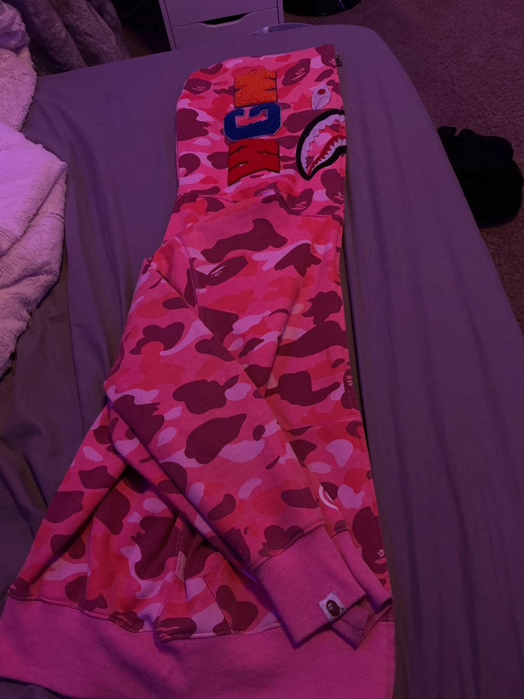 A Bathing Ape Pink Camo Full Zip Hoodie