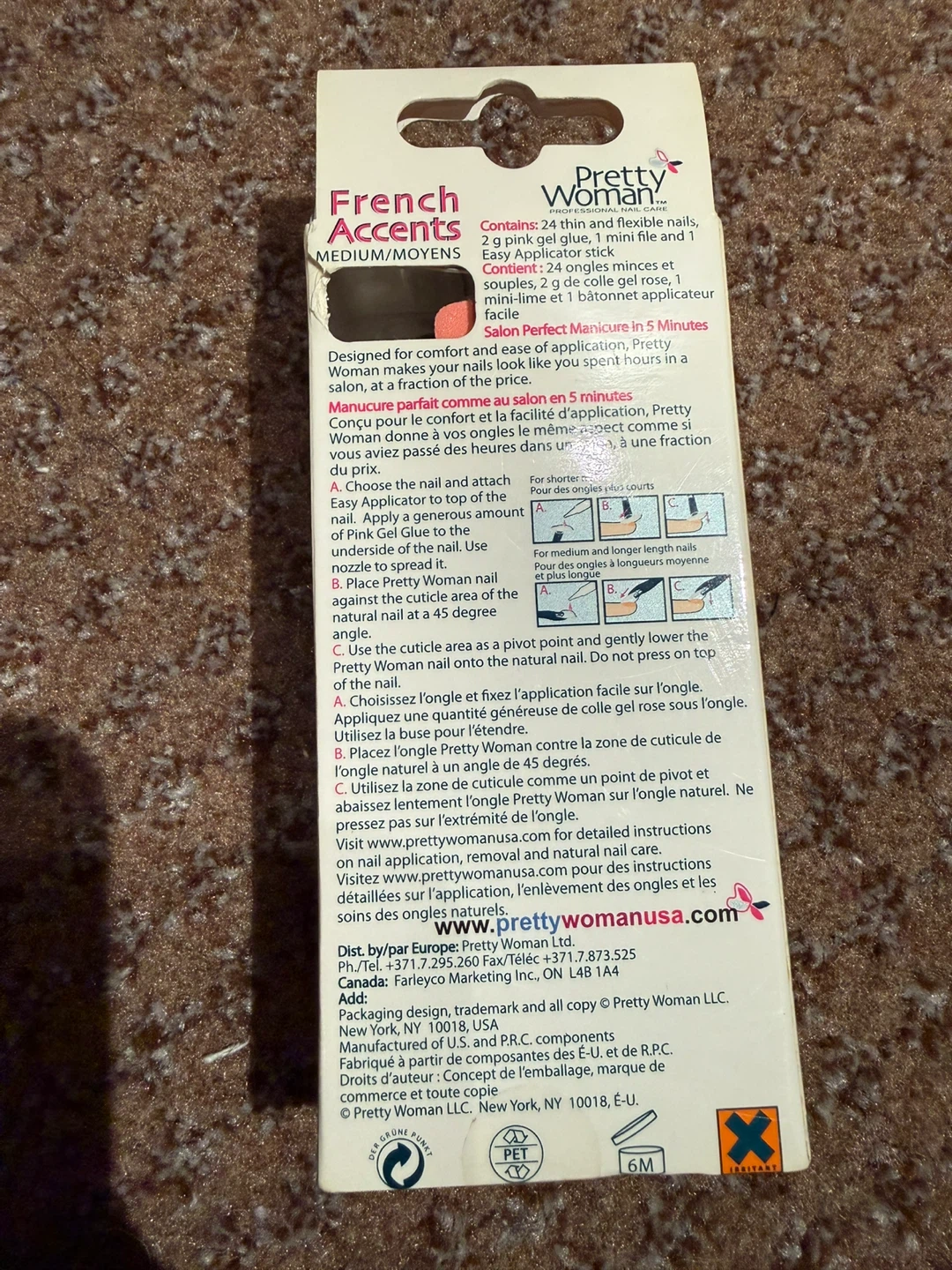 Pretty Woman French Accents Medium/Short False Nails - 24 Nails - photo 2