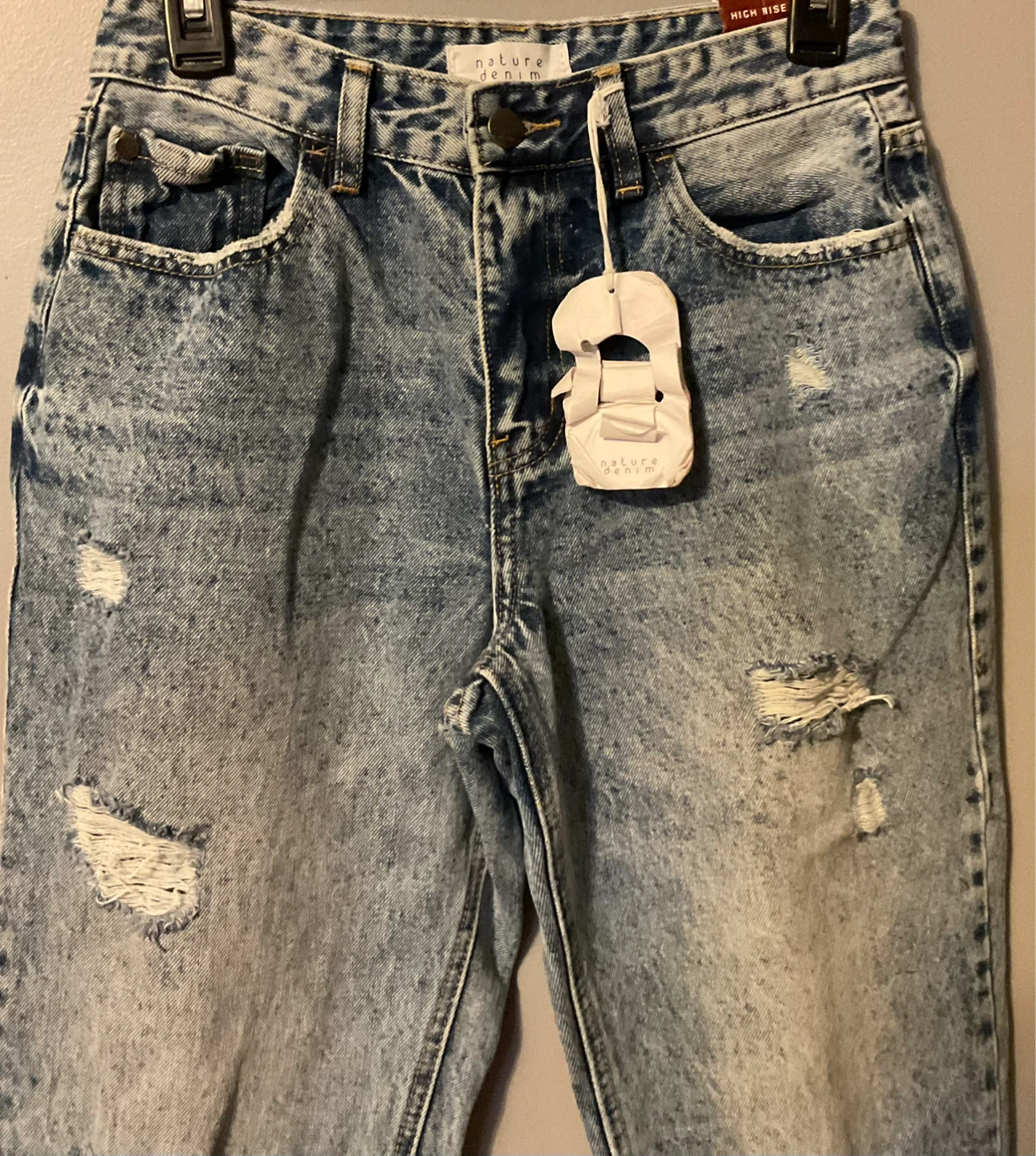 Nature Denim High Rise Ripped Jeans Size 27