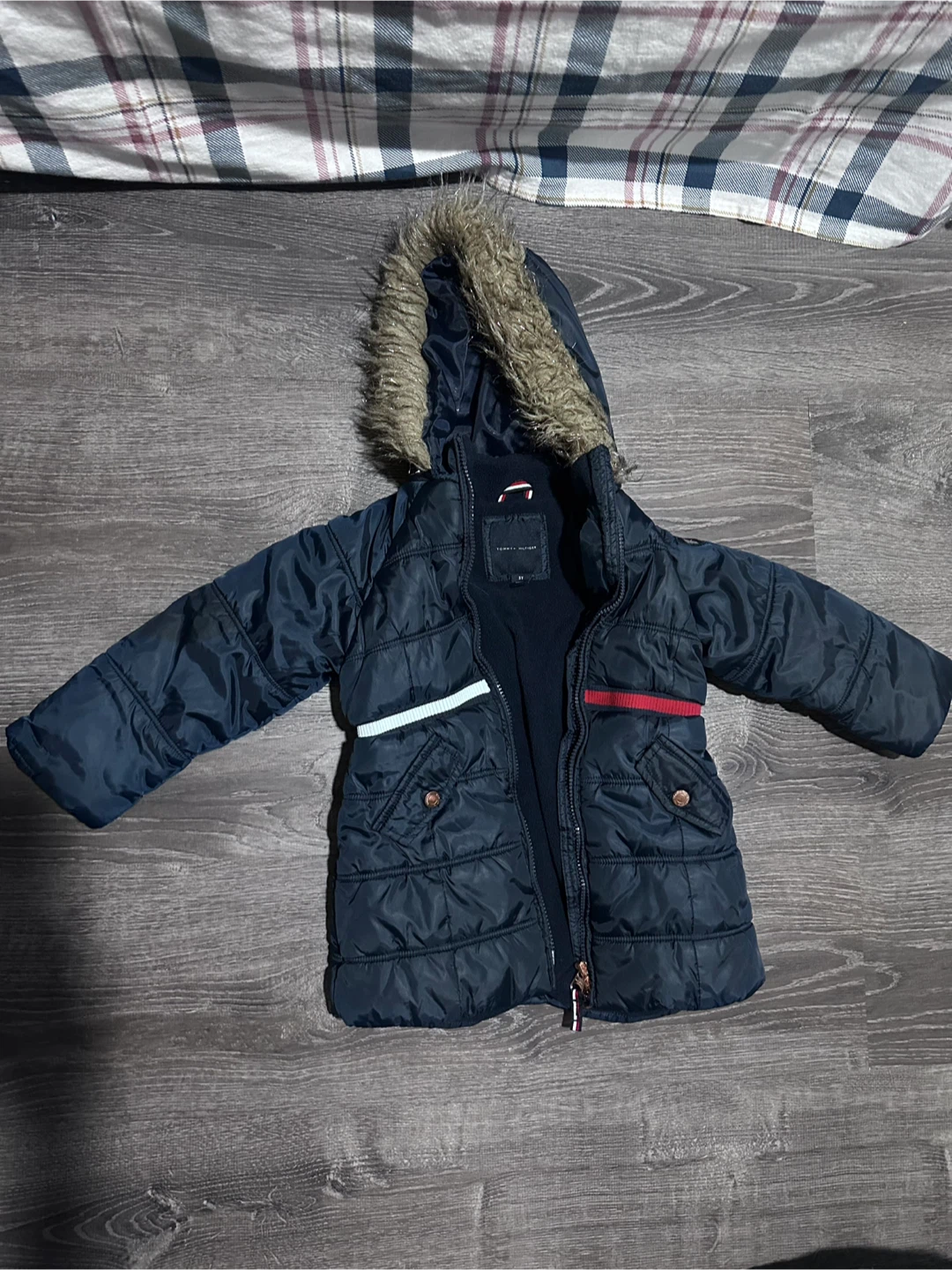 Tommy Hilfiger Puffer Jacket - Navy Blue - Toddler Size 3T