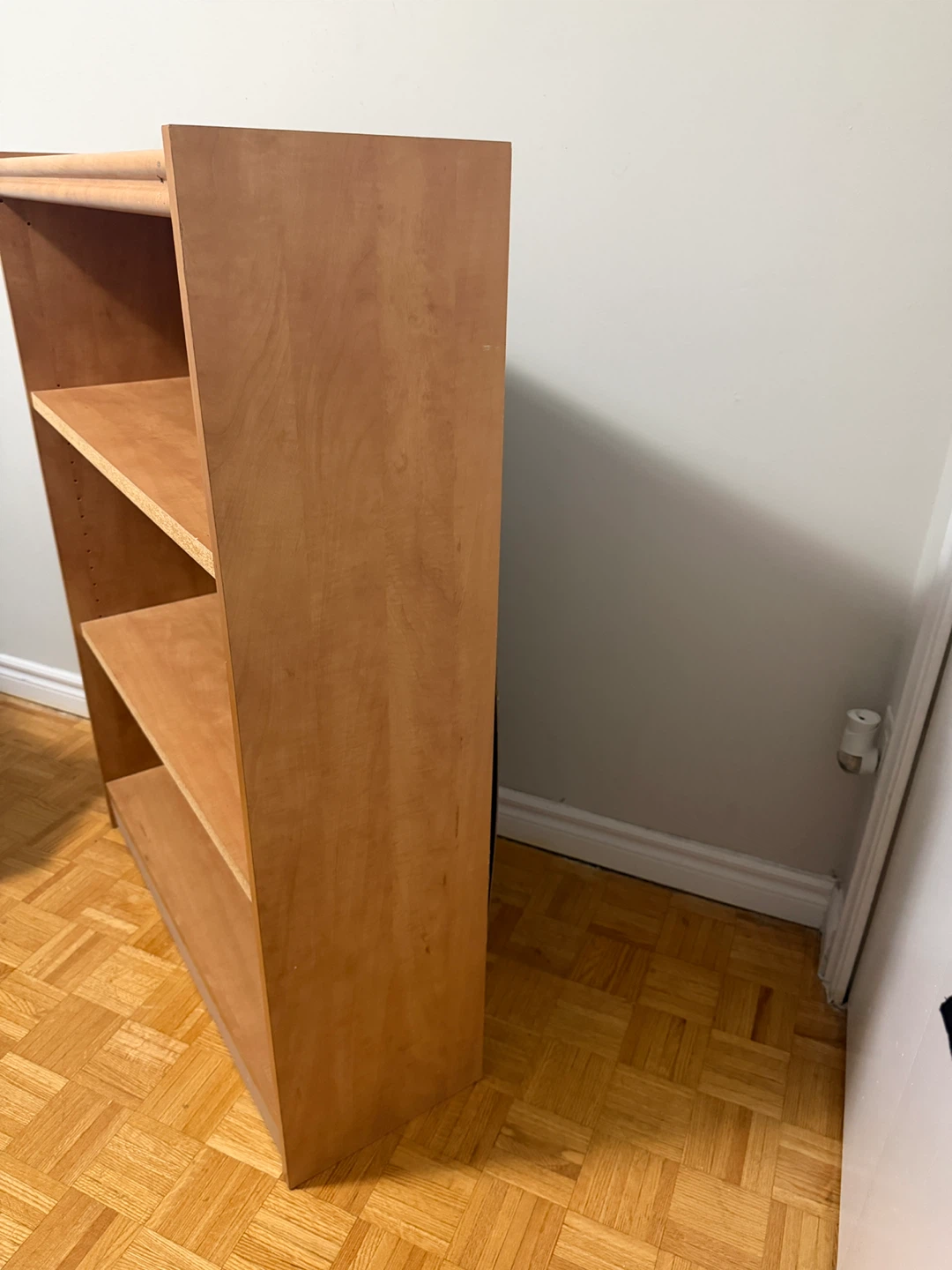 Light Brown Wood Bookshelf with 3 Shelves - photo 4