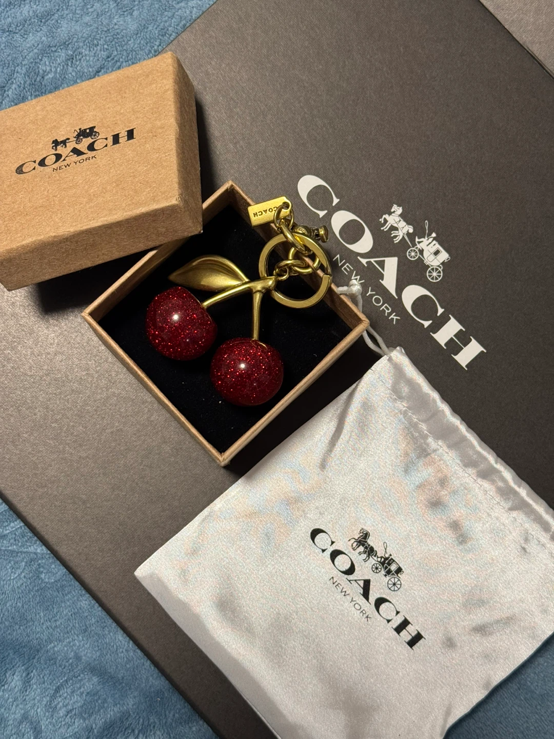 Coach Cherry Charm Keychain