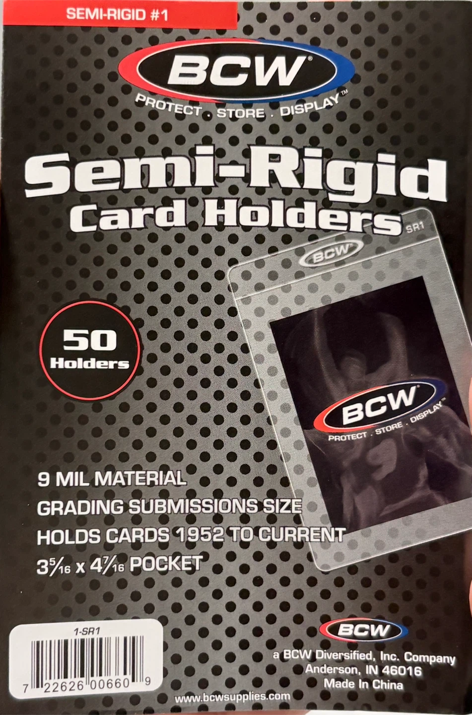 BCW Semi-Rigid Card Holders