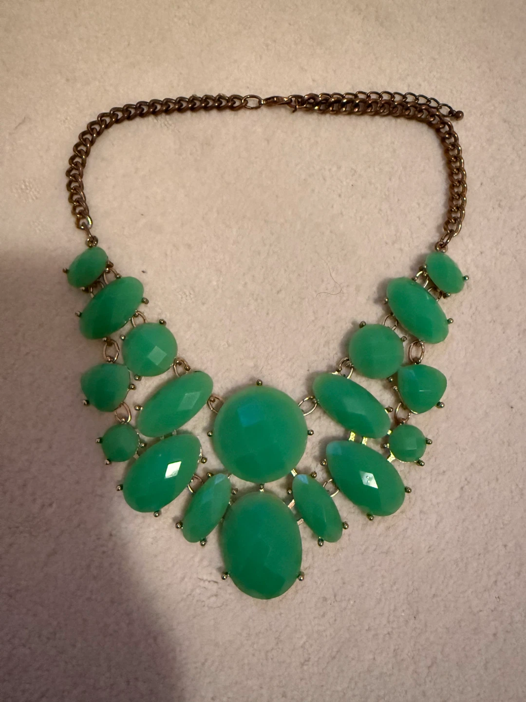 Green Gem Statement Necklace / Zara