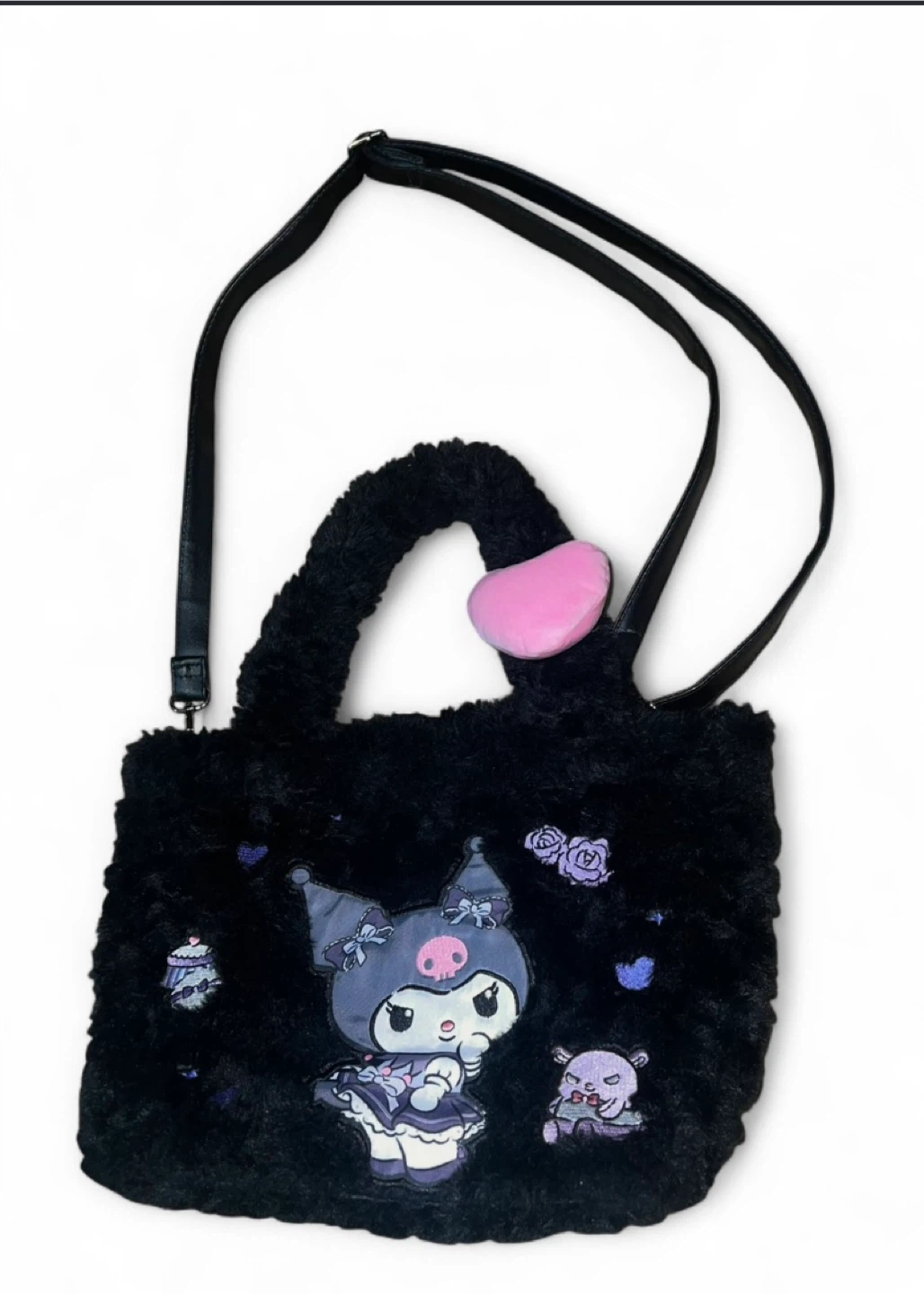 Black Fluffy Kuromi Shoulder Bag - photo 2