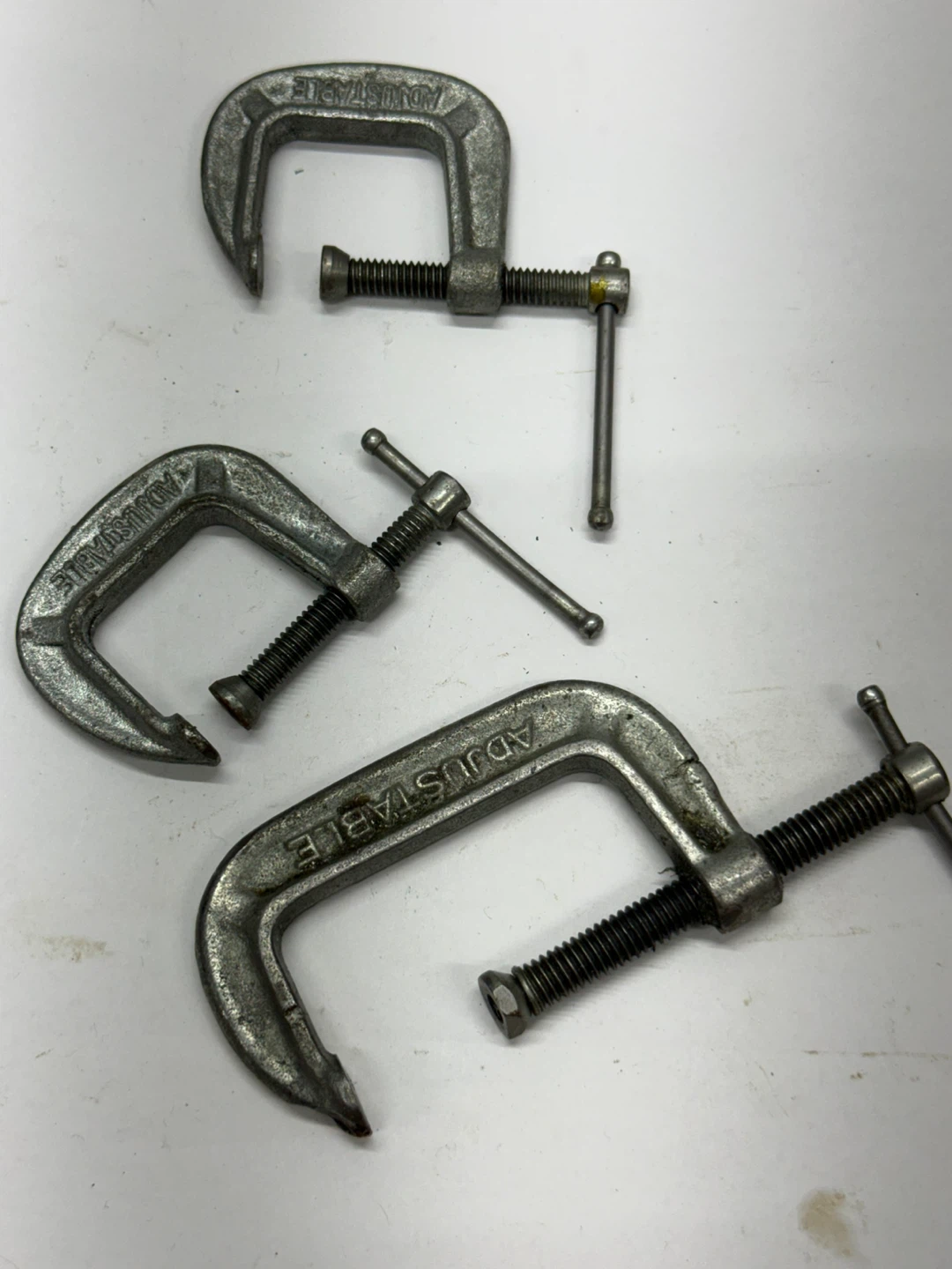 Set of 3 Vintage Adjustable C-Clamps - photo 5