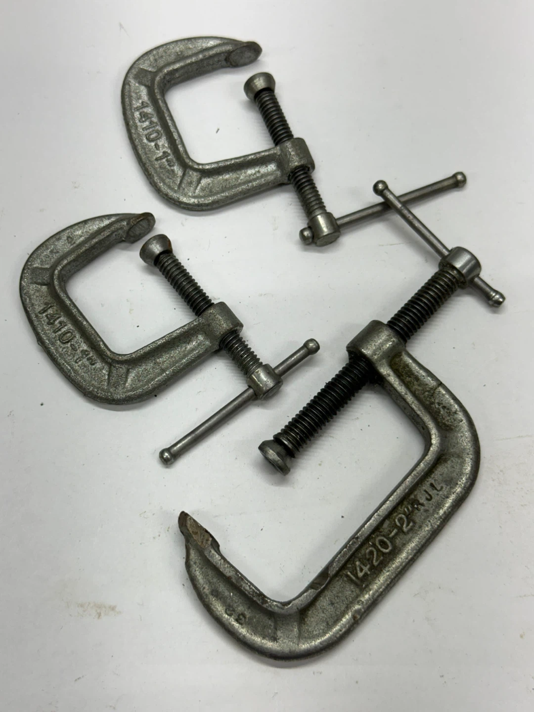 Set of 3 Vintage Adjustable C-Clamps - photo 2