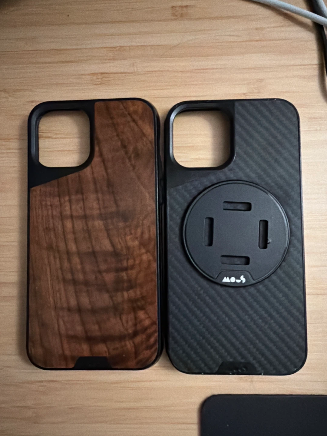 Mous iPhone 12 Cases (Walnut & Carbon Fiber)