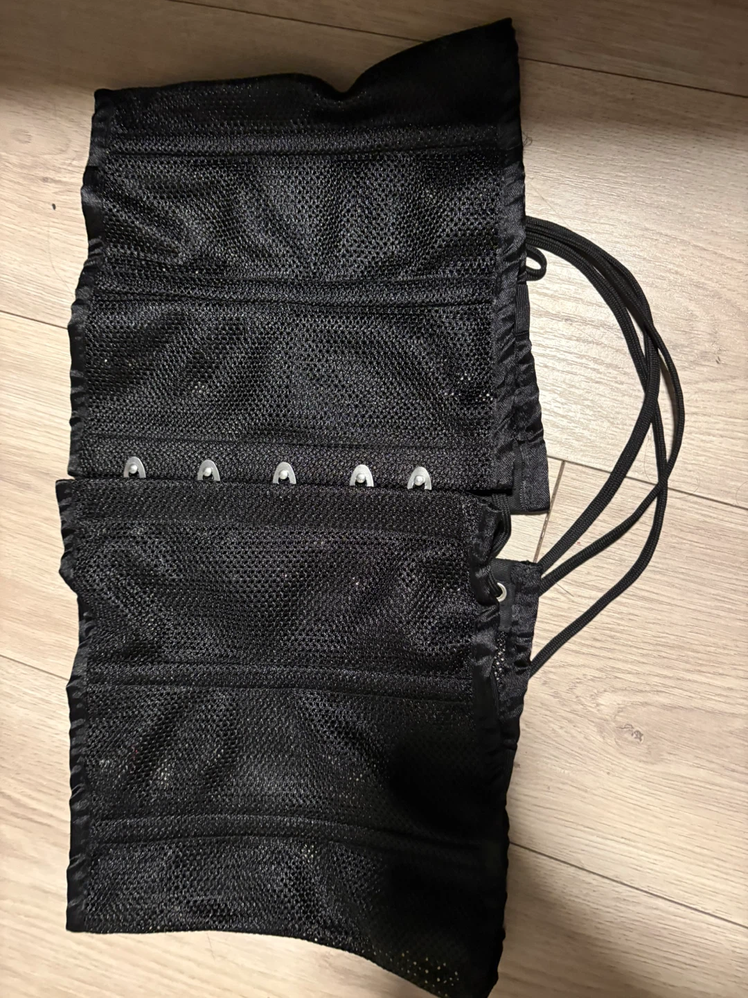 Black Mesh Corset with Lacing steel boned.