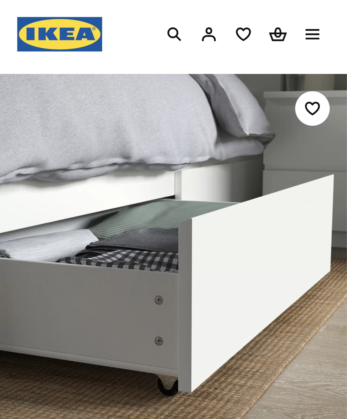 IKEA MALM Twin Bed Frame w/ Storage Drawers – White - photo 2