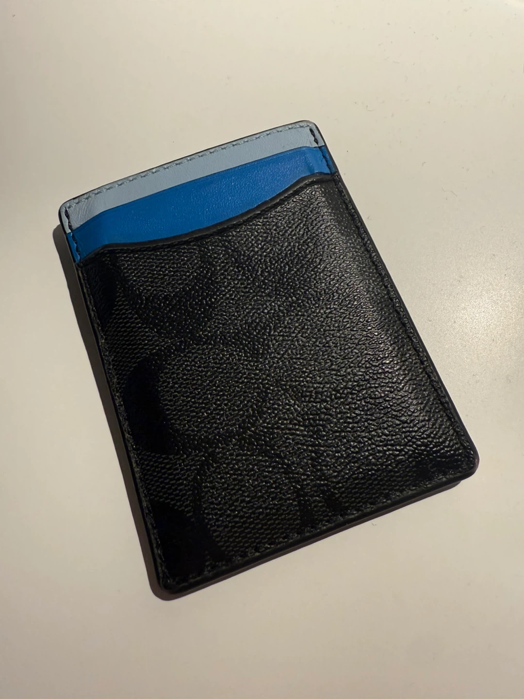 Coach Signature Card Holder Wallet Black