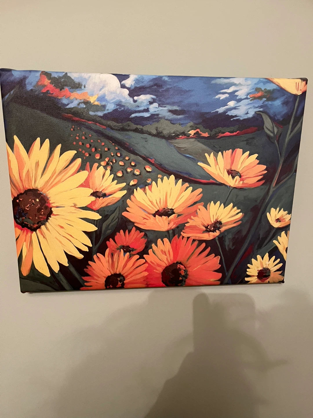Canvas Wall Art - Sunflower Field Landscape Painting