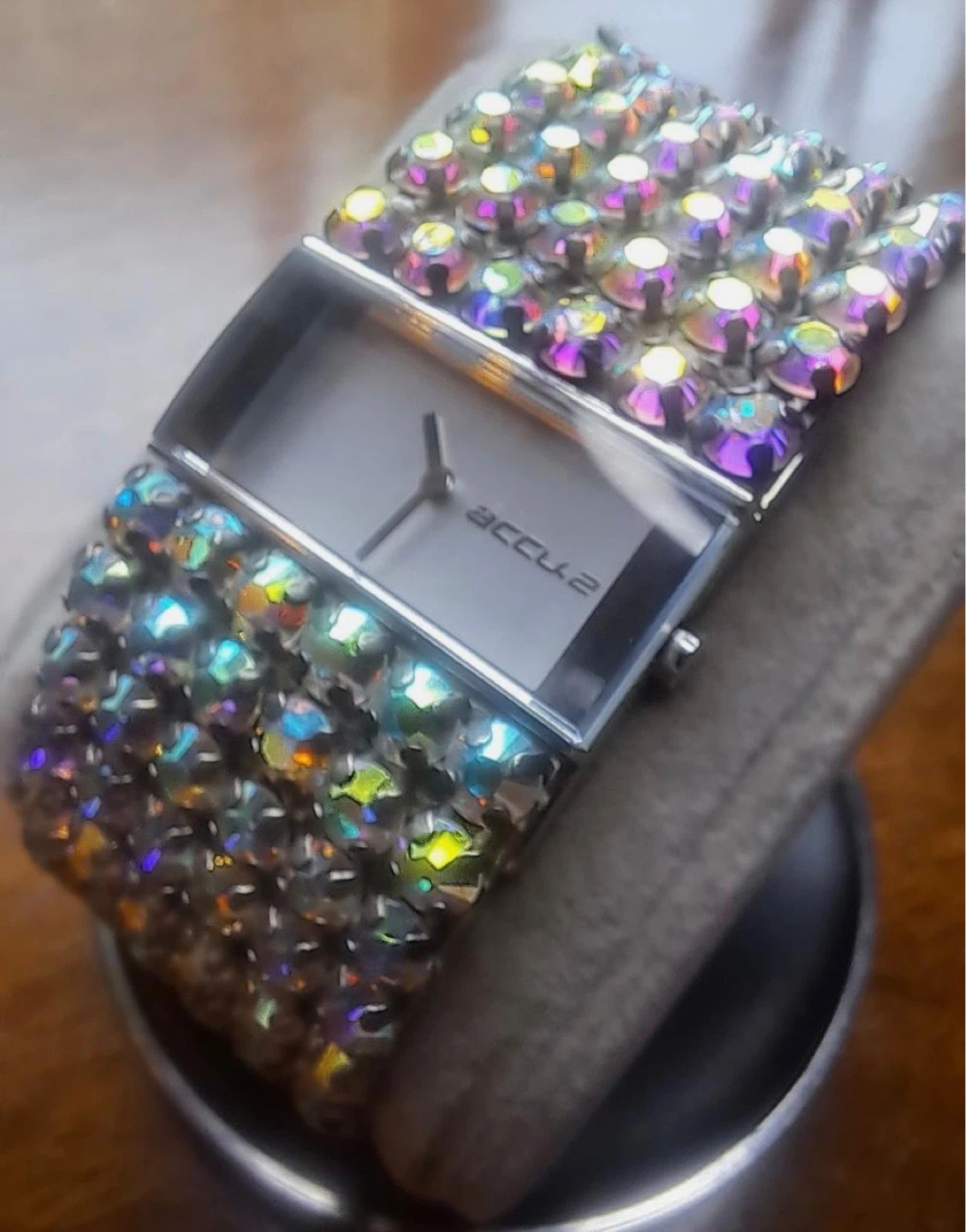 Accut2 Women's Watch with Rhinestone Band
