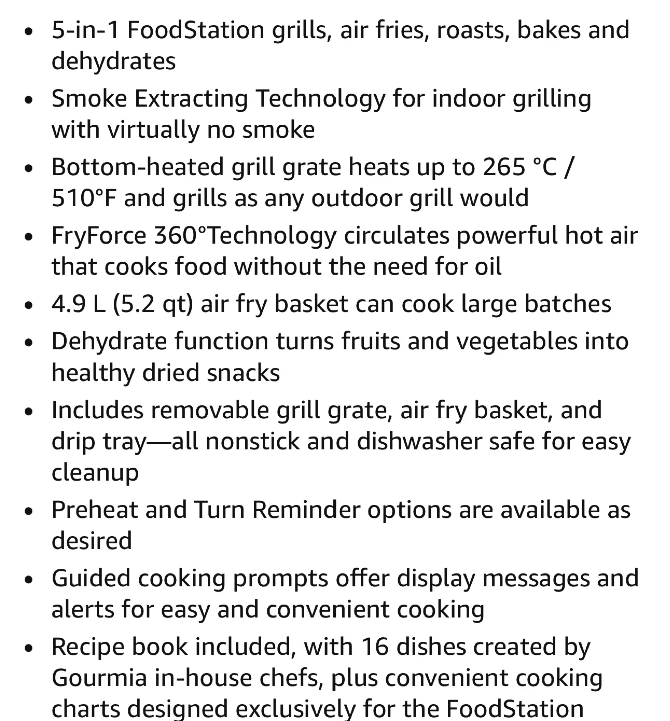 Gourmia FoodStation 5-in-1 Smokeless Grill & Air Fryer - photo 3