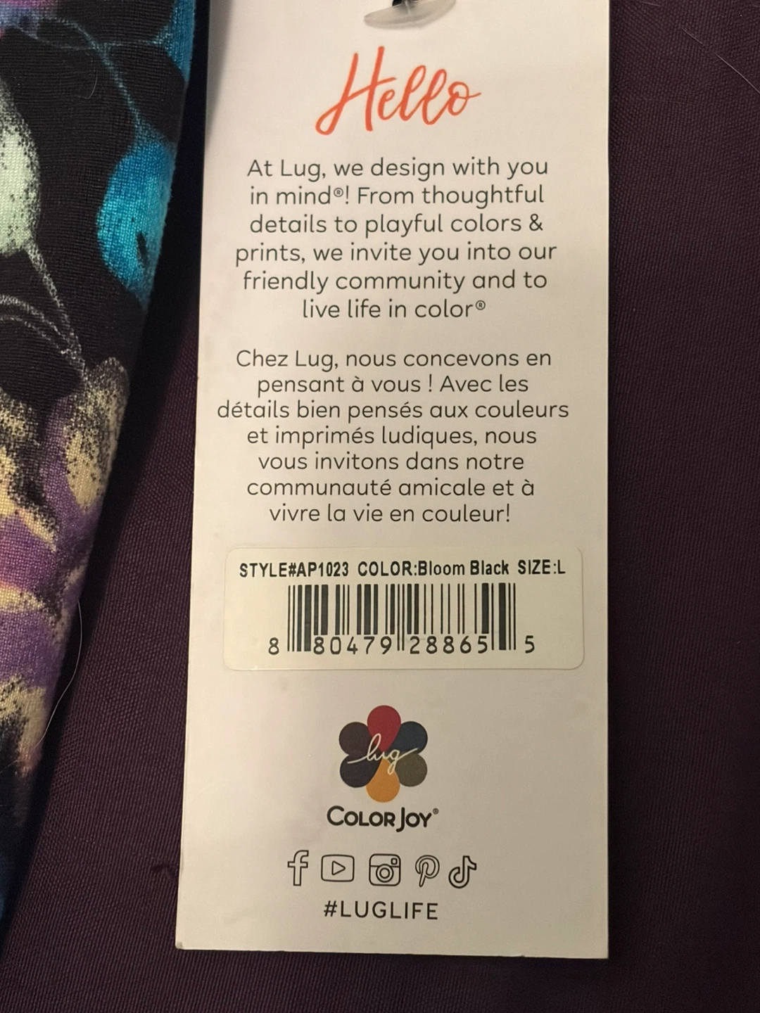 Lug Lugging Ankle Leggings - L - Bloom Black Floral