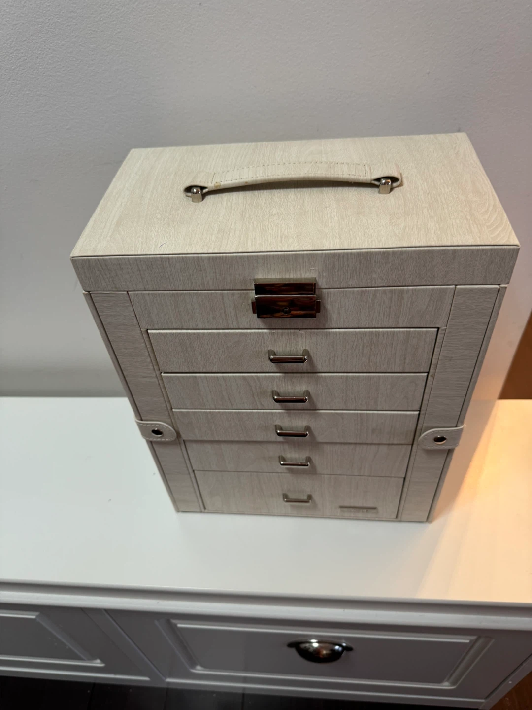 Jewelry Box with Mirror and 5 Drawers