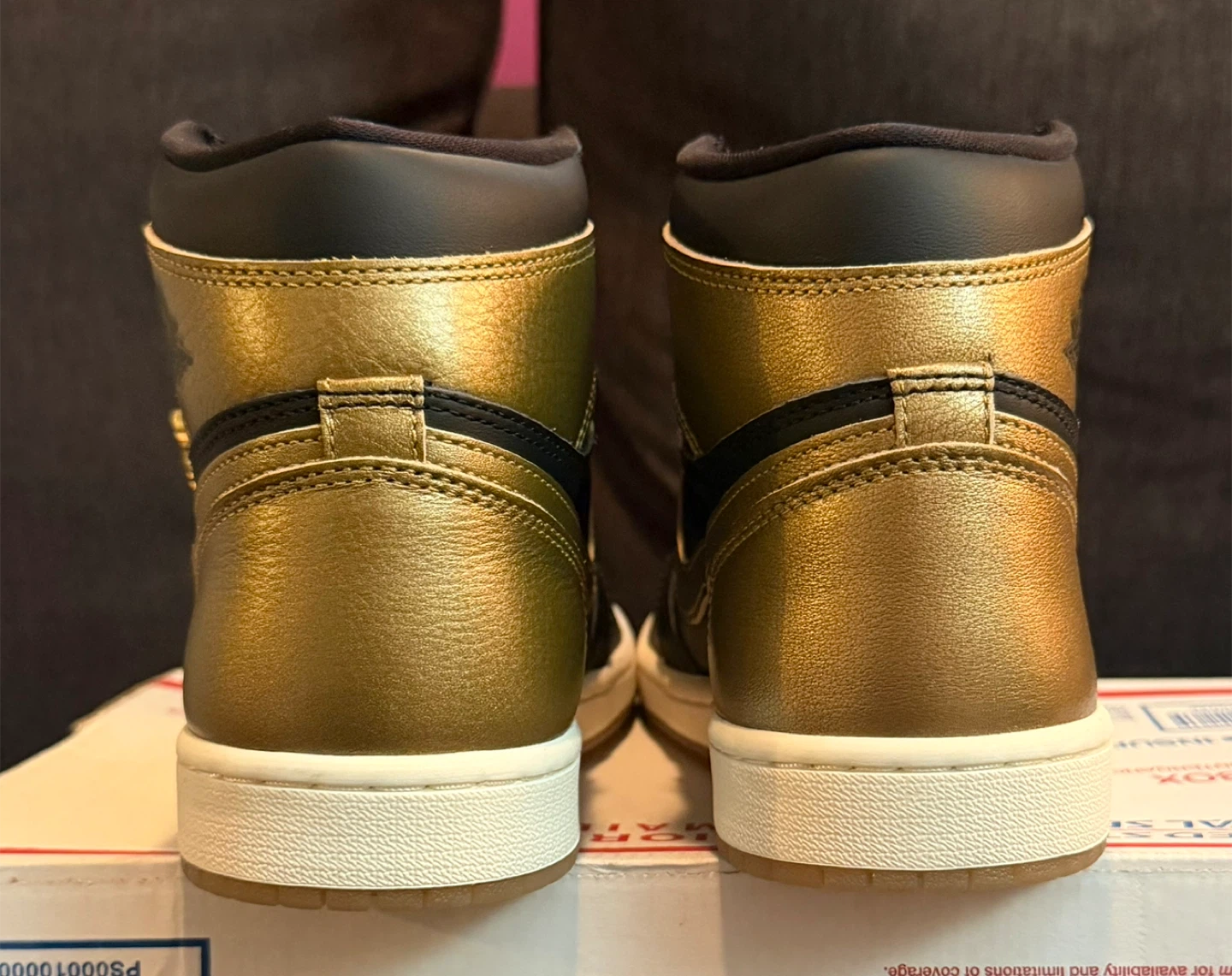 Air Jordan 1 Retro High OG "Black Gold" Sneakers - photo 3