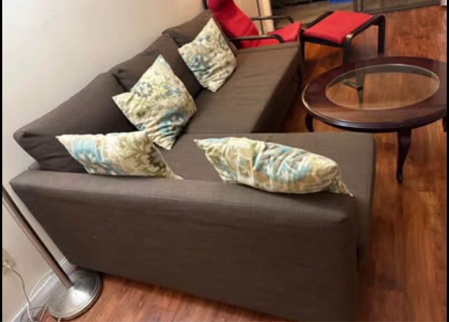 Brown Sectional Sofa with Pull-Out Bed - photo 3