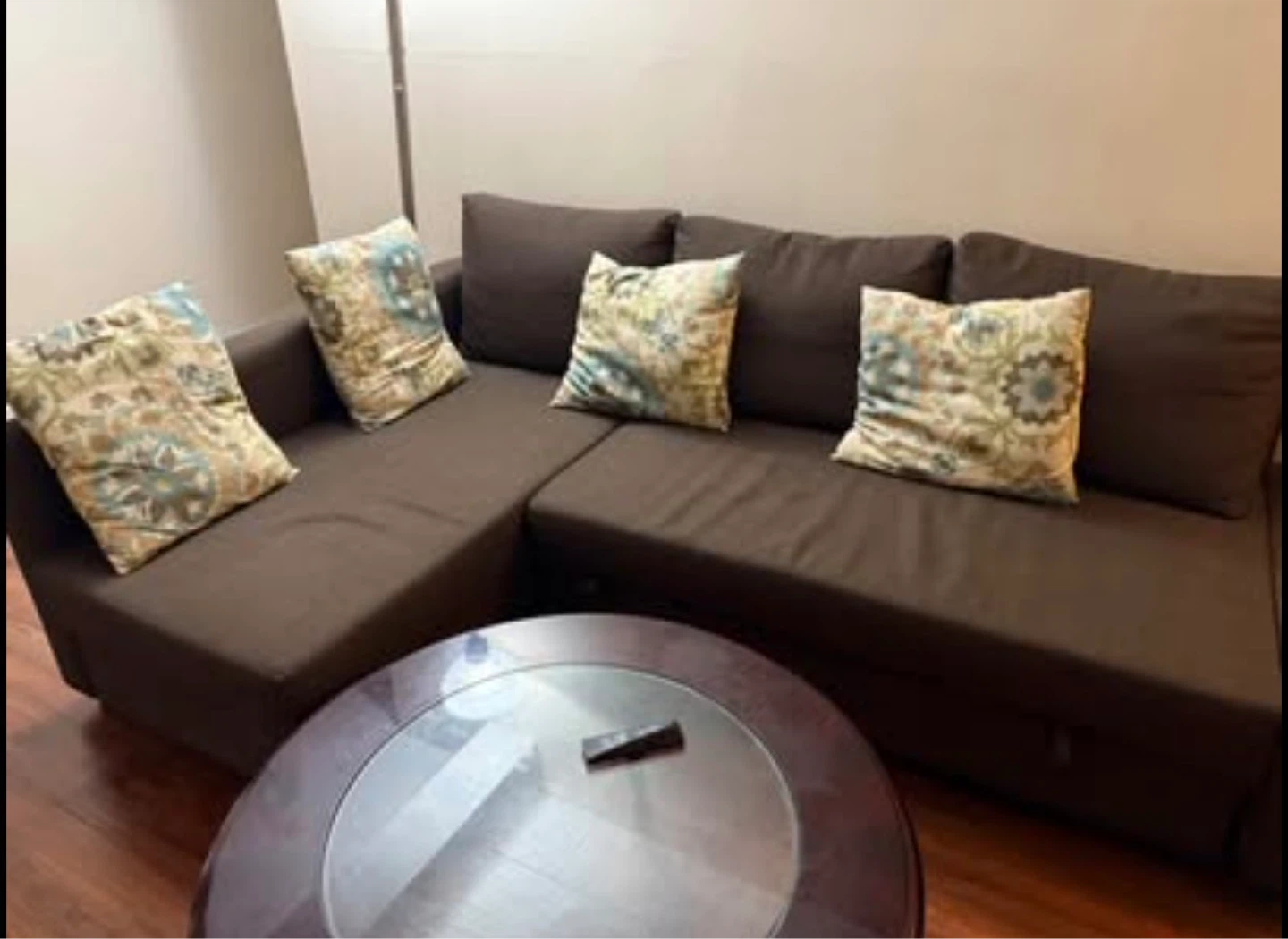 Brown Sectional Sofa with Pull-Out Bed - photo 2