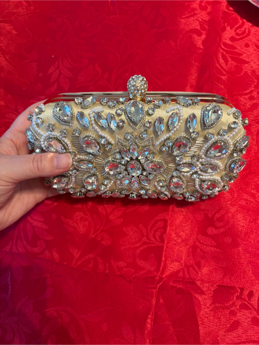 Beaded Clutch Purse with Rhinestones - photo 2