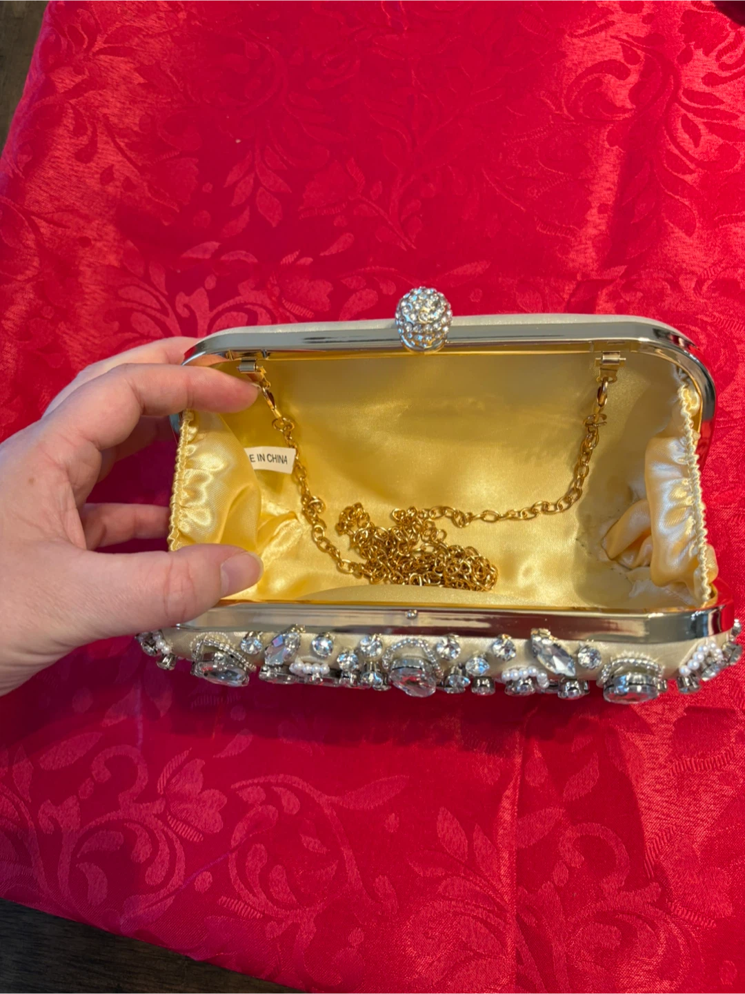 Beaded Clutch Purse with Rhinestones - photo 3