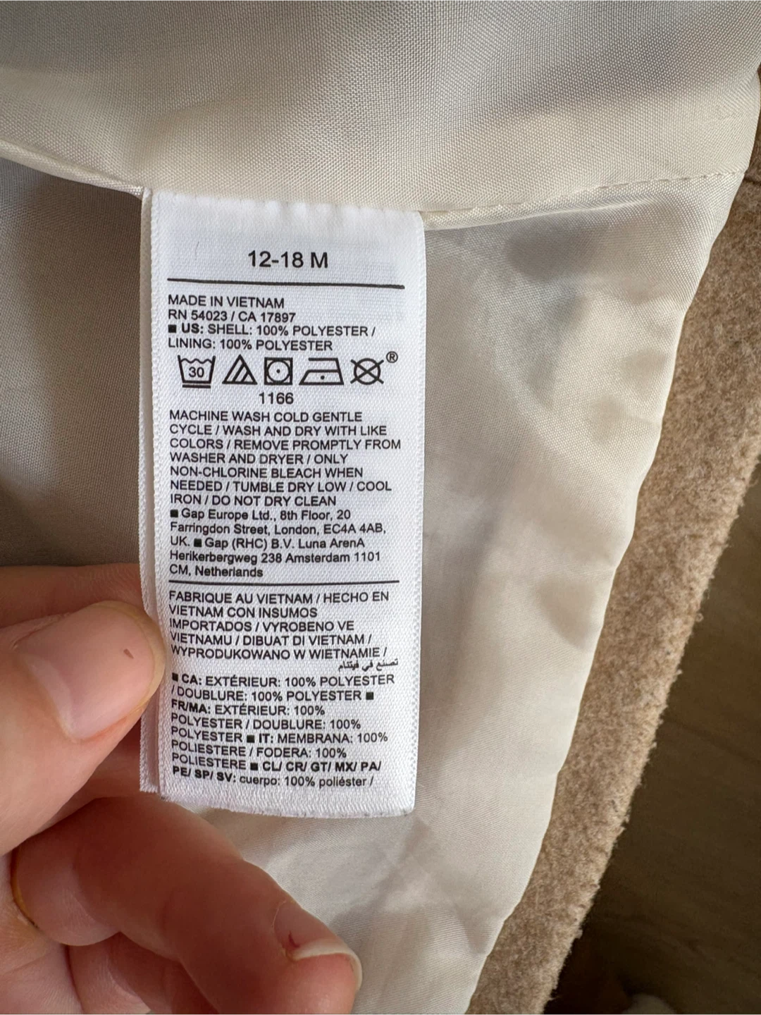 Old Navy Toddler Teddy Bear Coat 12-18 Months - photo 3