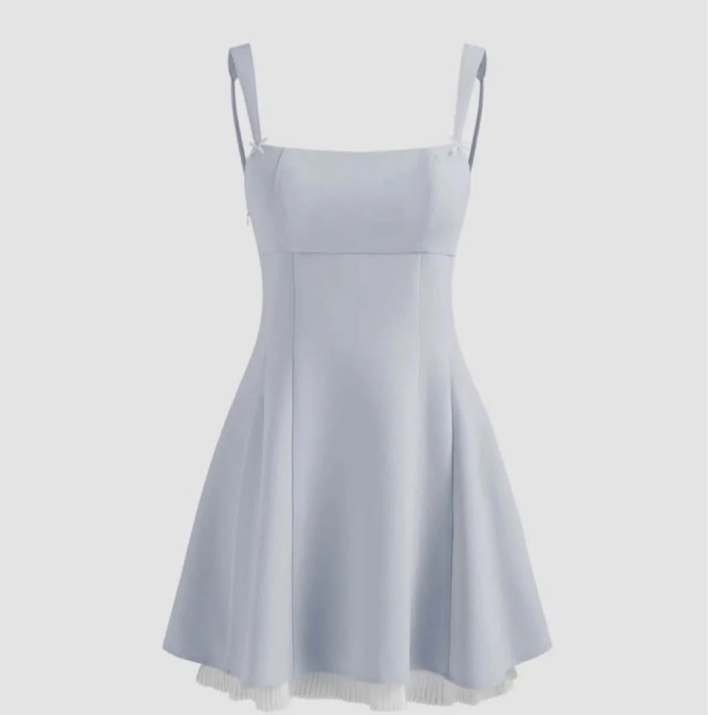 Bowknot Light Blue Mini Dress