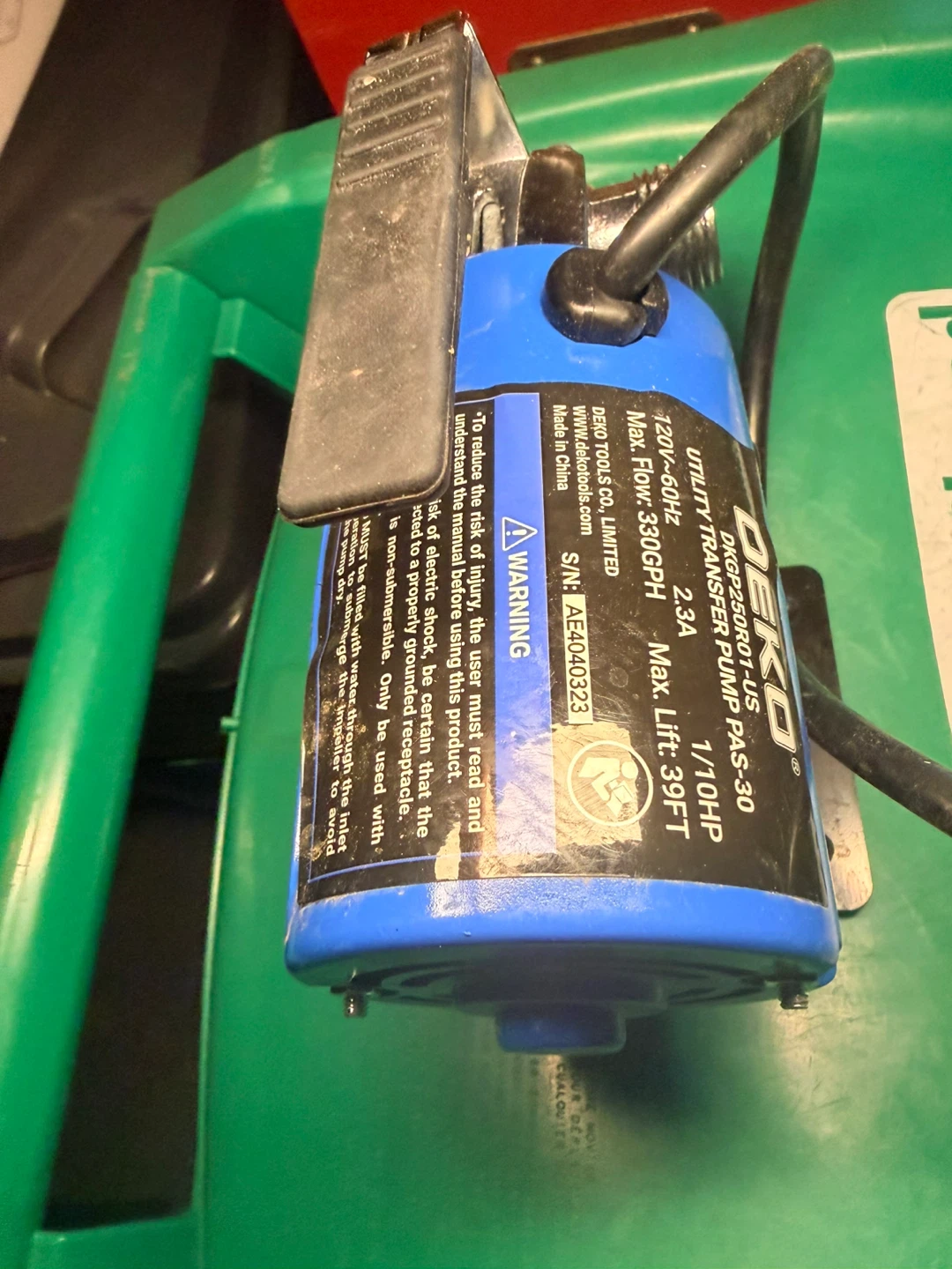 DEKO Utility Transfer Pump PAS-30