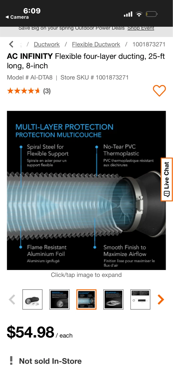 AC INFINITY Duct Tube 6" Ventilation Ducting - photo 3