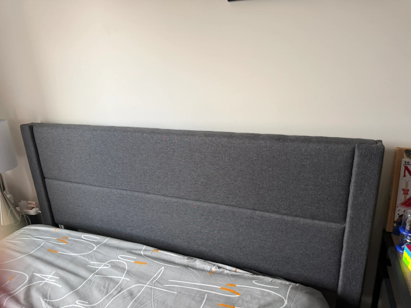Grey Fabric Headboard and Bed Frame - photo 3